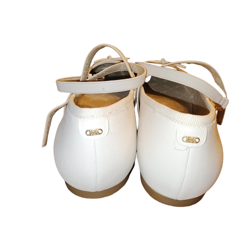 MICHAEL KORS Leather Lt Cream Ballet Flats Collette New In Box, Sz 10 Orig $145 - Picture 3 of 7